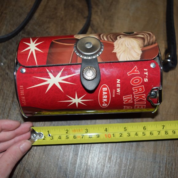 Vintage Littlearth "Yorkie in a bag" Bark-O Novelty Crossbody Canister Metal - Picture 8 of 10